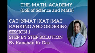 RANKING AND ORDERING  SESSION 1  LR  CAT  NMAT  XAT  MAT cat matexam nmat2023 xatexam [upl. by Otcefrep]