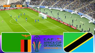 Zambia vs Tanzania 2024 CAF Africa Cup of Nations Full match  Video game simulation [upl. by Ecirtnom]