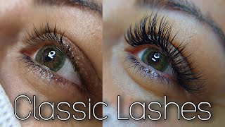 Classic Eyelash Extensions  How to do a full set  Black Swan Beauty [upl. by Skricki]