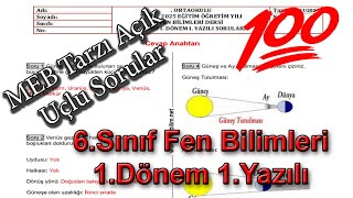 6 Sınıf Fen 1 Dönem 1 Yazılı 2024 [upl. by Dachia]