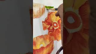 😍Wait✋Watercolor Flower painting shortsfeed trending viralshort watercolor painting flower [upl. by Enairb]