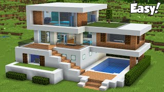 Minecraft How to Build a Modern House Tutorial Easy 32  Interior in Description [upl. by Enisamoht]