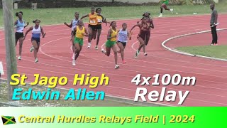 Girls 4x100m RELAY Showdown  ALL CLASSES  Central Hurdles Relays Field  2024 [upl. by Cathee]