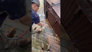 Power washing a WOODEN PORCH [upl. by Benedic]