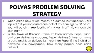 POLYAS PROBLEM SOLVING STRATEGY [upl. by Miksen]