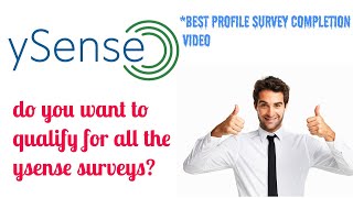 BEST YSENSE CLIXSENSE PROFILE COMPLETION FOR ALL SURVEY QUALIFICATION [upl. by Neyuq672]