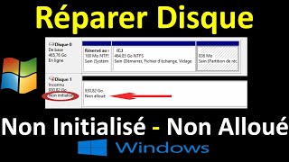 COMMENT REPARER UN DISQUE DUR NON ALLOUENON INITIALISE DANS WINDOWS 10 [upl. by Accebber697]