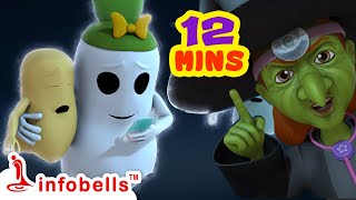 ஐந்து குட்டிப் பேய்கள் துள்ளி துள்ளி குதித்தது  Tamil Rhymes and Kids Cartoons  Infobells [upl. by Munniks5]