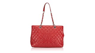 Chanel Caviar Quilted Grand Shopping Tote GST Red [upl. by Sasha]