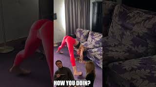 Daily strenght and flexibility practice with funny reaction  shorts yogapractice yogagirl [upl. by Cynar]