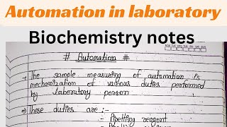 biochemistry automation notes  dmlt second year biochemistry notes  automation in laboratory [upl. by Annaiuq266]