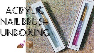 Kiara Sky Acrylic Nail Brush Unboxing  100 Kolinsky Brush For Acrylic Application [upl. by Esinereb]