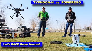 Yuneec TyphoonH vs Powervision PowerEgg  The BIG Drone Race [upl. by Ahsitan]