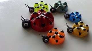 Recycled Art Ideas for Kids Ladybugs Family from Plastic Bottles  DIY Recycled Bottles Crafts [upl. by Acnaib]