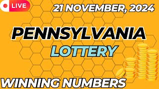 Pennsylvania Day Lottery Results For  21 Nov 2024  Pick 2  Pick 3  Pick 4  Pick 5  Powerball [upl. by Arelc1]