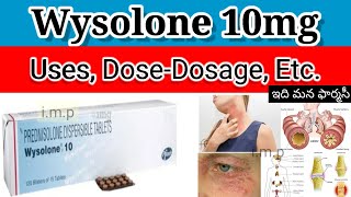 wysolone 10 mg tablet in telugu  uses Dosedosage Sideeffects Precautions  prednisolonetelugu [upl. by Aaberg]