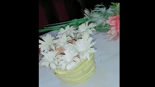 How to make paper flower basket [upl. by Eerac216]