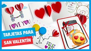 5 ideas de TARJETAS para 💖SAN VALENTÍN💖 creativas Y FÁCILES hechas a mano · TARJETAS de SAN VALENTÍN [upl. by Alia]