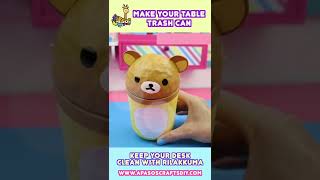 Make a Rilakkuma Desk Trash Can with recycled material  aPasos Crafts DIY [upl. by Fusuy]