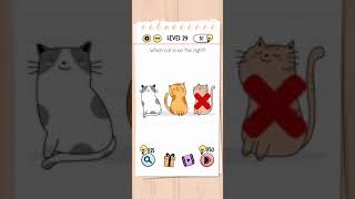 Brain test Level 29 thich cat is on the right Walkthrough [upl. by Noelani]