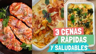 3 CENAS RÁPIDAS Y SALUDABLES  PEQUERECETAS [upl. by Marala]