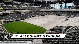 Raiders Gameday Field Tray Moves Inside Allegiant Stadium for the First Time  Las Vegas Raiders [upl. by Ninnetta502]