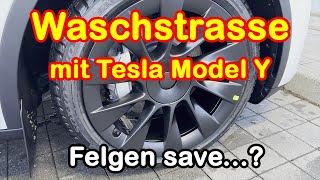 Tesla Waschanlagenmodus ausprobiert mit Induction Felgen [upl. by Abigale315]