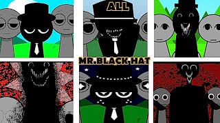 Incredibox  Sprunki ALL MRBLACK HAT in Random Different Mods [upl. by Grane]