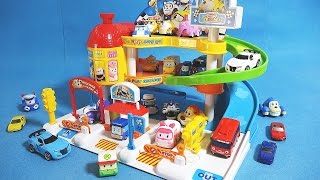 타요 Tayo 로보카폴리 Robocar Poli 또봇 미니카 브루미즈 주차장놀이 오픈박스 장난감 Tayo Robocar poli Vroomiz toys [upl. by Gromme958]