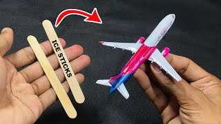 Making an aeroplane model from ice sticks  Airbus A321 Wizz Air [upl. by Norton]