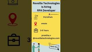 RPA Job Openings  Apply Now uipathcommunity uipathrpa uipathdeveloper uipathtraining rpajobs [upl. by Yurt]