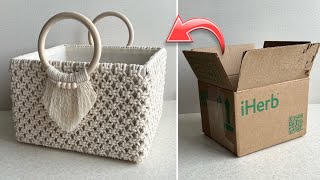 NONSTANDARD USE OF MACRAME PATTERN  STORAGE BASKET IDEA [upl. by Bryan563]