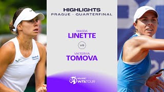 Magda Linette vs Viktoriya Tomova  2024 Prague Quarterfinal  WTA Match Highlights [upl. by Frasco]