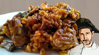 ARROZ de CARNE y SETAS con aromas a bosque ► Con 2 TRUCOS para darle un buen color montañés [upl. by Clotilde]