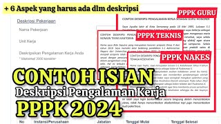 CONTOH DESKRIPSI PEKERJAANDIRI UNTUK PPPK 2024  Contoh Untuk PPPK Guru Teknis dan Nakes [upl. by Lindo]