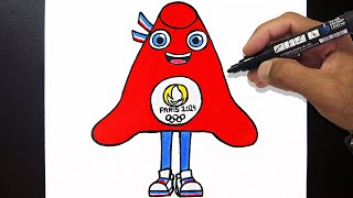 Como Desenhar MASCOTE DOS JOGOS OLÍMPICOS DE PARIS 2024  PHRYGE [upl. by Ycinuq]