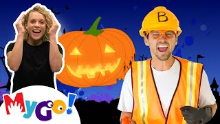 👻 Halloween Song with Blippi  ASL Songs  Sign Language  Trick or Treat  Spooky October [upl. by Oman]