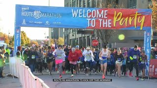 Participants Gather For Route 66 Marathon In Downtown Tulsa [upl. by Niak755]