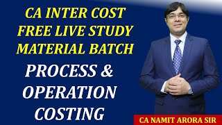 FREE LIVE ICAI STUDY MATERIAL BATCH PROCESS AND OPERATION COSTING [upl. by Nolaj]