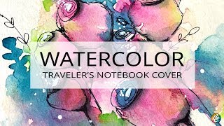 watercolor painting and doodling on Travelers Notebook [upl. by Ateiram]