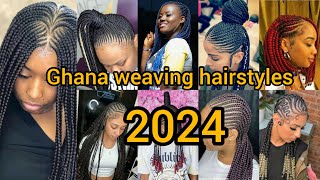 Latest braids hairstyles for black women  Ghana weaving hairstyles amp cornrows [upl. by Kolodgie]