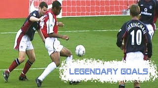 Thierry Henrys iconic Arsenal flickandvolley against Man Utd [upl. by Nilesoj]