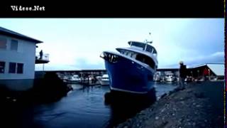 Watch the moment brandnew 10MILLION yacht capsizes while being launched for new owner [upl. by Ainedrag]