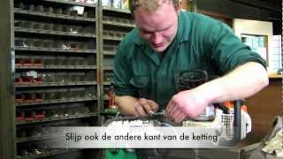 HowTo 2  Kettingzaag slijpen amp Ketting spannen  Onderdelen 112  Stihl kettingzaag Slijpen [upl. by Notirb622]