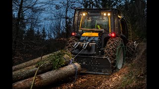 Promocijski video za UNIFOREST 2x100H winch with NEW VALPRO forest tractor  Alenfra Productions [upl. by Niak898]