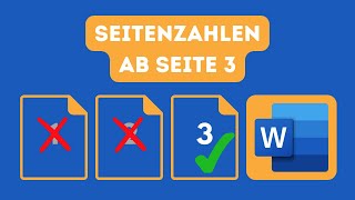 Microsoft Word Seitenzahlen ab Seite 3 [upl. by Ibbie]