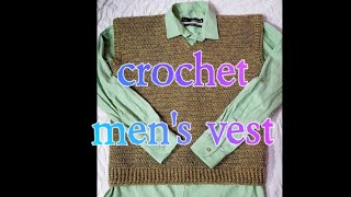 Crochet Mens Vest very easy for complete beginners [upl. by Kristoforo]