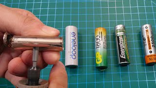 Disassembly of 4 different brands of NiMH batteries [upl. by Waterman]