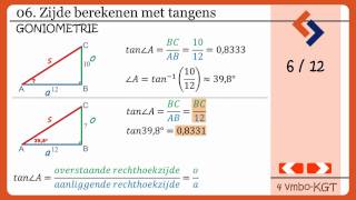 06 Zijde berekenen met tangens Serie goniometrie [upl. by Anircam80]