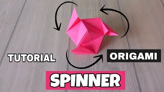 SPINNER ORIGAMI TUTORIAL ANTI STRESS PAPER TOY  HOW TO MAKE PAPER SPINNER EASY FOLDING CRAFT [upl. by Eecats]